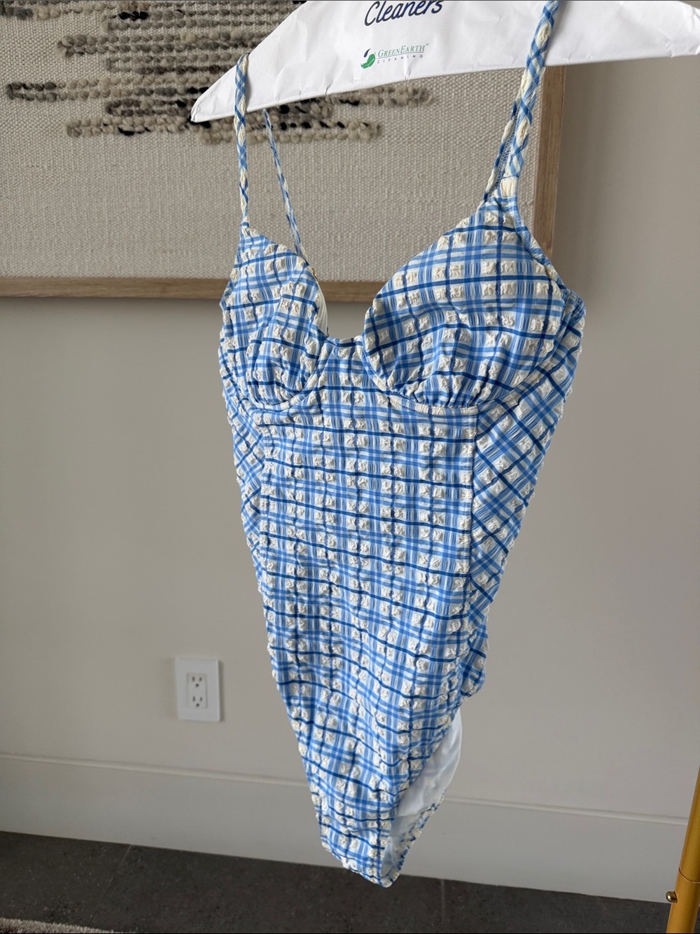 Tory Burch Blue and White Plaid Women’s One-Piece Swimsuit